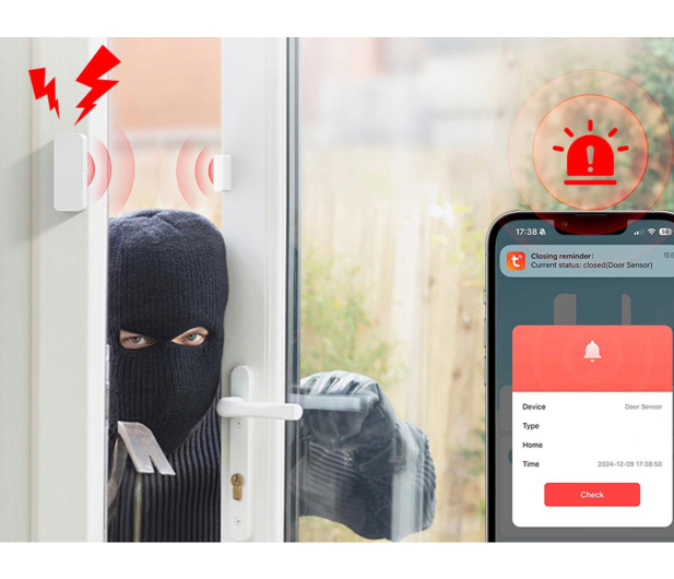 Avatto Inteligentny czujnik otwarcia drzwi i okien WiFi  DS10 - 1510567 - zdjęcie 5